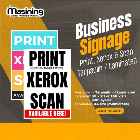 Print Xerox Scan Business Signage Laminate Or Tarpaulin Shopee