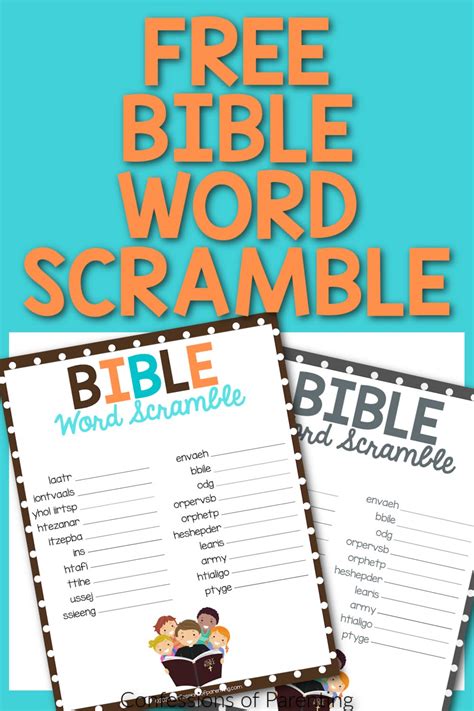 Free Bible Word Scramble Printable