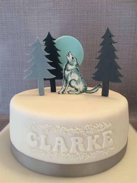 Simple Wolf Cake Wolf Cake Happy Birthday Cake Pictures Fondant