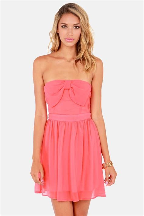 Cute The Breeze Strapless Coral Dress At Day Dresses Cute