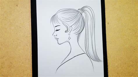 Girl Drawing With Closing Eyes Easy Drawing A Girl Step By Step