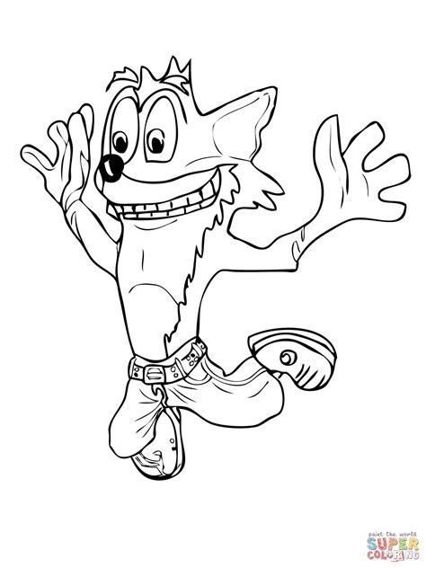 Dibujo de Crash Bandicoot Saltando para colorear  Dibujos para