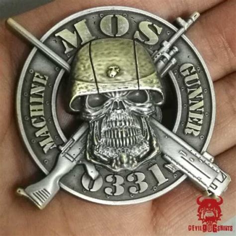 Mos 0331 Machine Gunner Marine Corps Challenge Coin