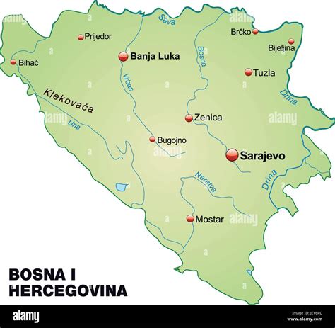 Bosna I Hercegovina übersichtskarte Stock Vector Image And Art Alamy