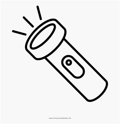 Flashlight Coloring Page - Line Art , Free Transparent Clipart - ClipartKey