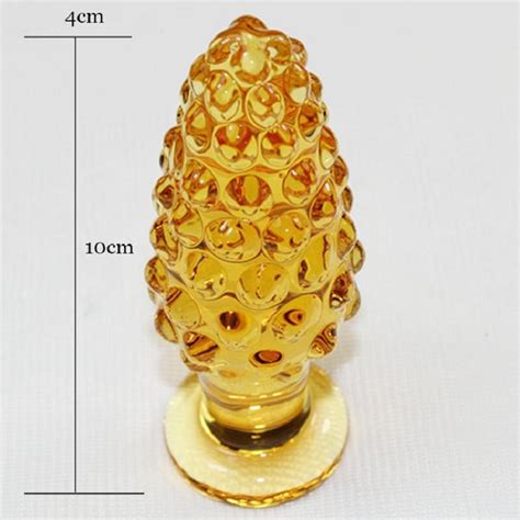 4cm Diameter Crystal Big Size Glass Butt Plug Pineapple Bump Glass