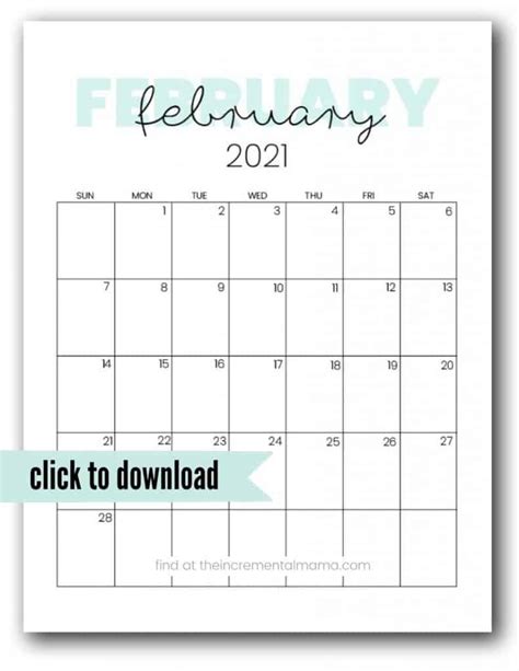 Edit & print february 2021 calendar easily in word, excel, png & pdf. Cute 2021 Printable Calendar (12 Free Printables)