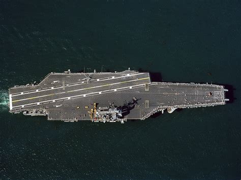 Overhead View Uss Independence Cv 62 On 8 October 1988 R