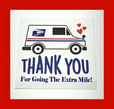 Thank You For Going The Extra Mile Usps Vinyl Mailbox Sticker Etsy