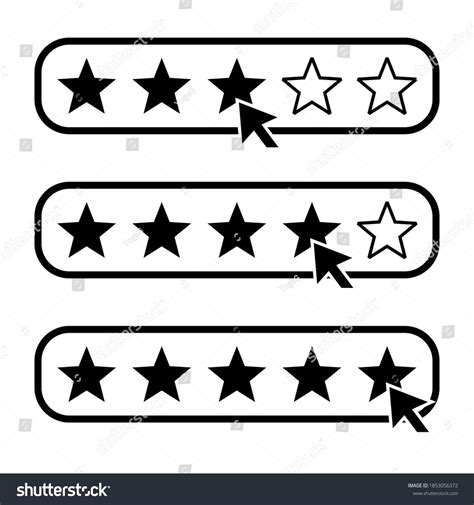 Set Star Rating Review Icon Cursor Stock Vector Royalty Free
