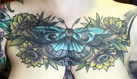 Butterfly And Sunflowers Tattoo Sunflower Tattoo Tattoos Back Tattoos