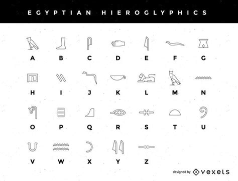 A Stylized Egyptian Hieroglyphic Alphabet Vector Download