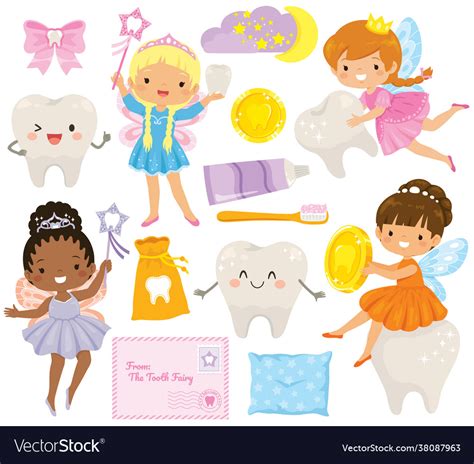 Tooth Fairy Clipart Royalty Free Vector Image Vectorstock