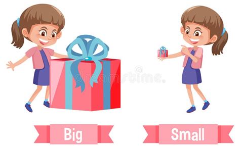 Opposite English Words Big And Small Stock Vector Illustration Of