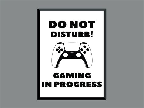 A4 Black Do Not Disturb Gaming In Progress Gaming Print Wall Etsy