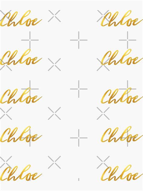 Chloe Name Hand Lettering In Faux Gold Letters Pack Of 10 Sticker For Sale By Pixelonfire