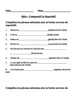 French Comparatives And Superlatives By Madamejefaistout Tpt Hot Sex