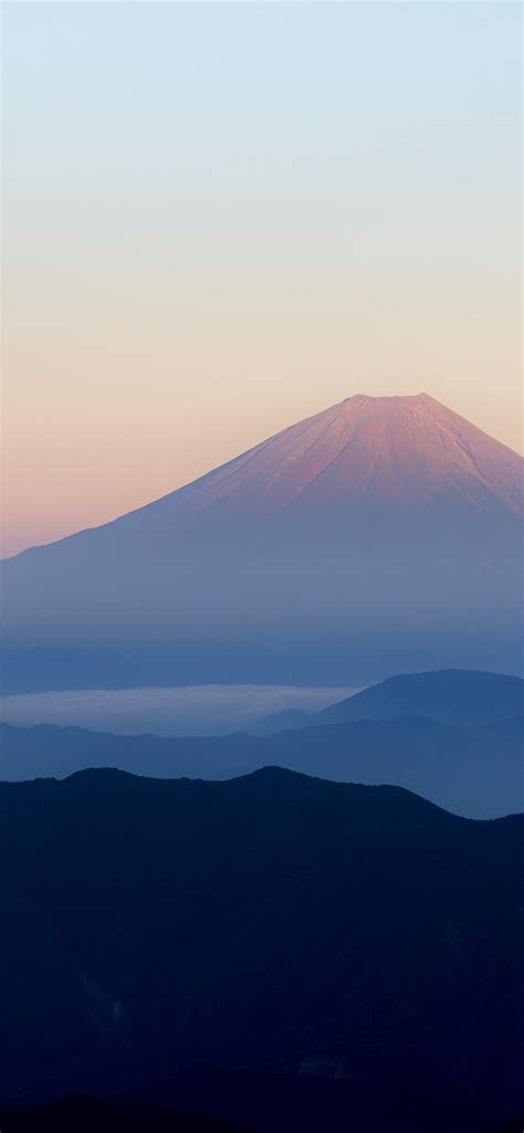 Fuji Mount Mountains Volcano Morning Fog Japan 1242x2688 Iphone 11