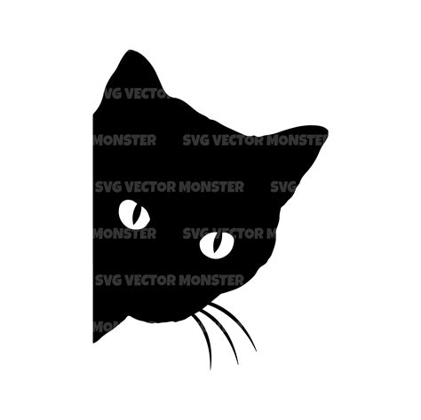 Peeking Cat Svg Black Cat Svg Vector Cut File For Cricut Etsy The