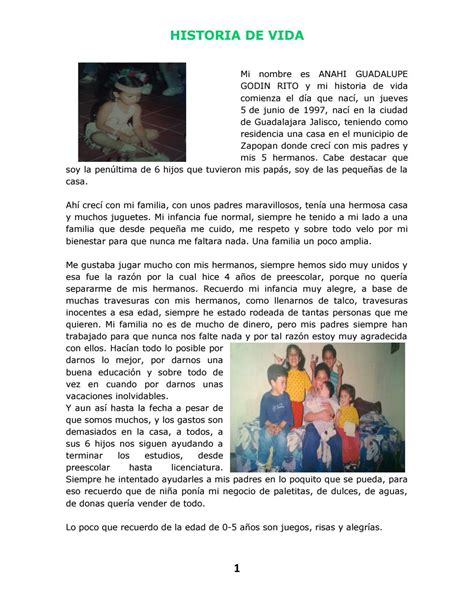 Historia de Vida by Anahí Godín Issuu