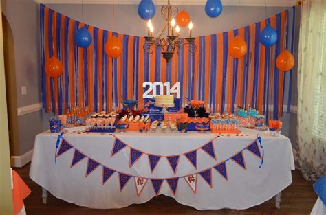 Cakegirls Kitchen Blue And Orange Graduation Party Outdoor Graduation