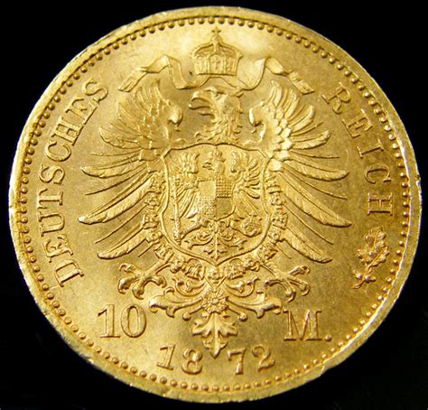 Germany Prussia 10 Mark Gold Coin 1872 Co 135