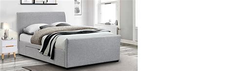 Julian Bowen Capri Bed With Drawers Fabric Light Grey 135 Cm Double