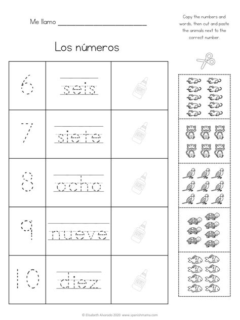 Spanish Student Worksheet Numbers 1-100