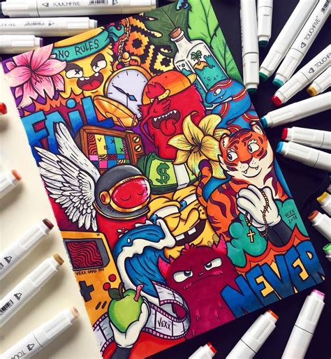 New Full Page Doodle Made With One Of The Cheapest Alcohol Markers😄🎨