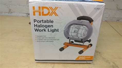 Hdx Portable Halogen Work Light 250 Watts Ceiling Fans Led Bulbs