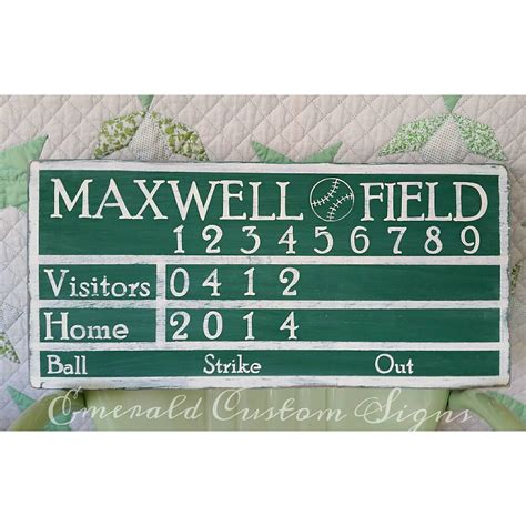 Personalized Baseball Scoreboard Sign Man Cave Custom Baseball Sign