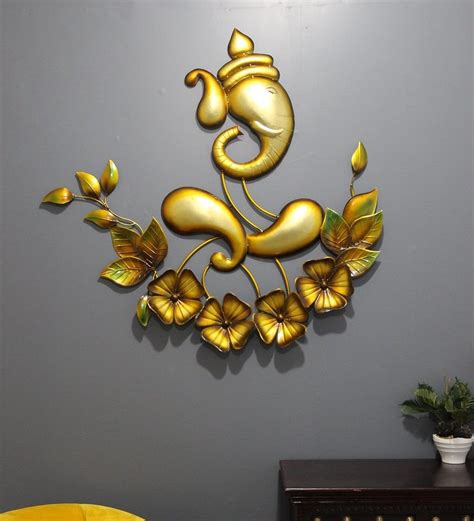 Buy Iron Lord Ganesha Wall Art In Gold By Decorfry Online Decorfry
