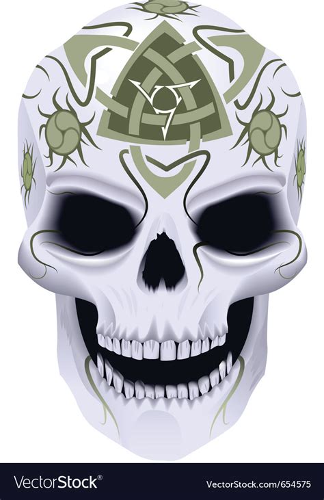 Skull With Celtic Tattoo Royalty Free Vector Image