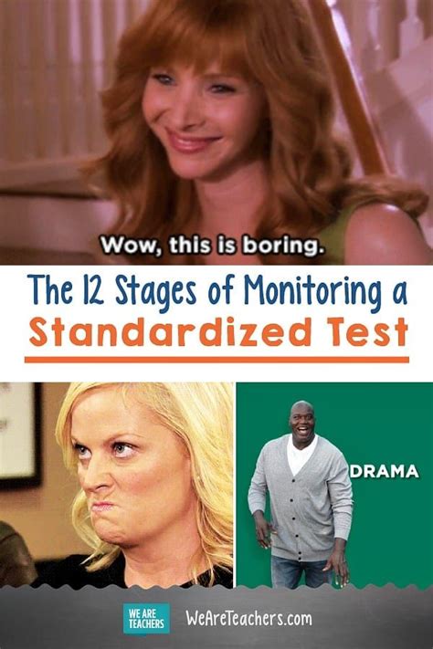 the 12 stages of monitoring a standardized test standardized testing test meme funny test