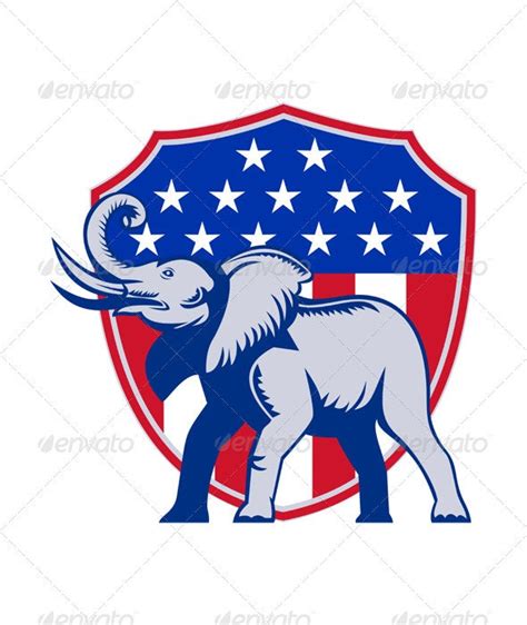 Republican Elephant Mascot Usa Flag By Patrimonio Graphicriver