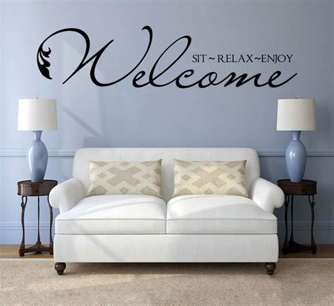 Welcome Decal Wall Decal Vinyl Welcome Decal Business Wall Etsy