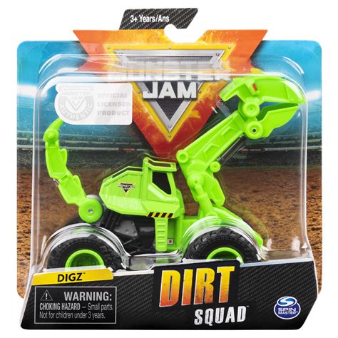 Monster Jam Official Dugg Dirt Squad Excavator Monster Truck With