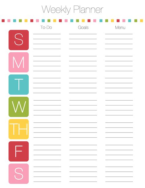 Free Week At A Glance Calendar Printable Calendar Templates