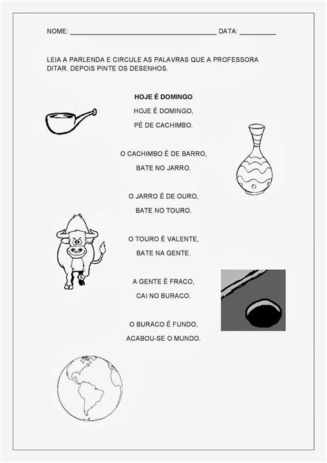 Parlenda Hoje é Domingo Para Imprimir