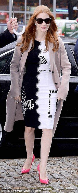Jessica Chastain Catches The Eye In A Quirky Black And White Dress