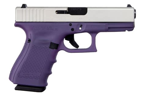 Glock G19 Gen4 9mm Pistol With Cerakote Purple Frame And Shimmering
