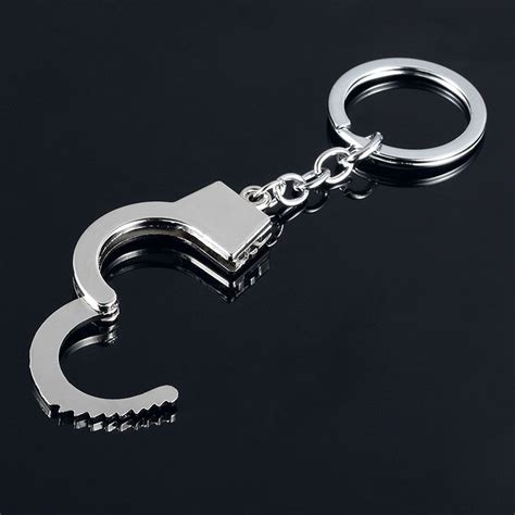 Stainless Steel Mini Handcuffs Car Key Chain Keychain Keyfob Car Key
