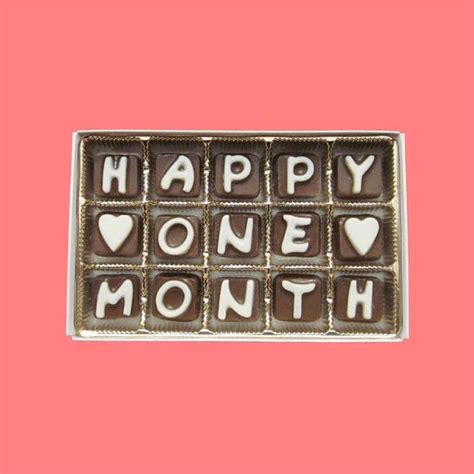 Happy last, unless you want to shower me with much love and gifts. First Month Anniversary Gift Happy One 1 Month Cubic ...