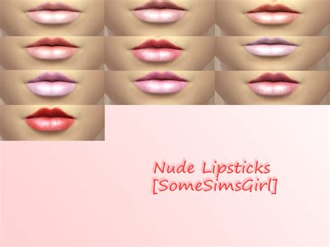The Sims Resource Nude Shiny Lipsticks Colors