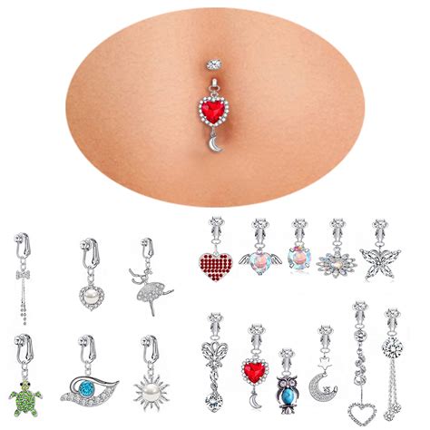 Acero Body Jewelry Fake Belly Piercing Umbilical Ombligo Falso Anillo De Vientre Falso Anillo