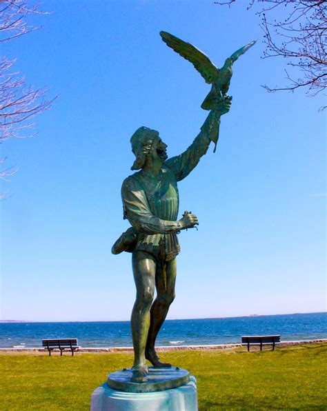 Statue Of Man Holding Bird Statue In Beverly Ma Anthony Jarvis Flickr