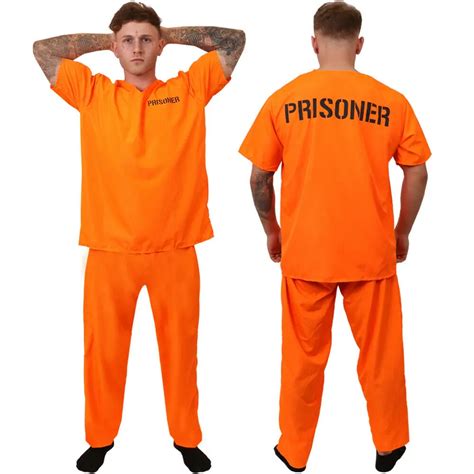 Mens Convict Fancy Dress Costume Prisoner Police Cop Stag Party Adults