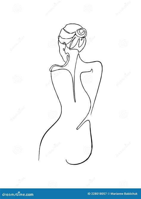 Silhouette Of Elegant Lady Female Figure Outline Of Young Girl