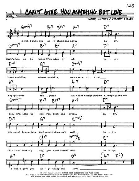 I Cant Give You Anything But Love By Dorothy Fields Jimmy Mchugh Digital Sheet Music For Real