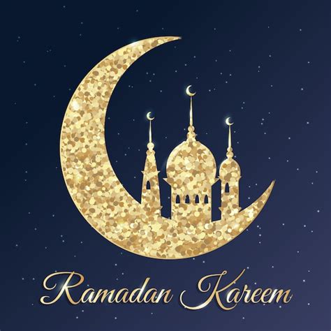 Free Vector | Ramadan background with moon and mosque